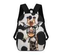 MNVTSKOP Sac à dos pour ordinateur portable Giraffe The Rose Sac à dos de voyage Sac à dos d'ordinateur, Girafe mord la rose, 12.6 × 5.5 × 17 inches, Sacs à dos