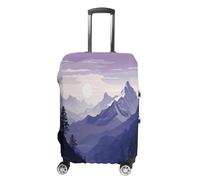 MNVTSKOP Silhouette of Mountains Housse de bagage en polyester élastique résistant aux rayures Lavable Housse de protection pour valise, blanc, L