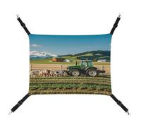 MNVTSKOP Tractor Milk Farm Hamac respirant à suspendre pour chat avec sangles réglables et crochets métalliques en peluche douce pour intérieur et extérieur