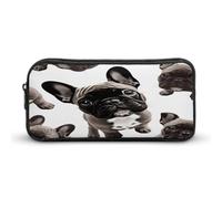 MNVTSKOP Trousse à crayons bouledogue français de grande capacité pour homme et femme