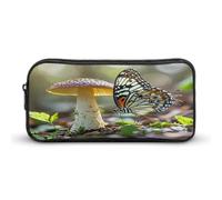 MNVTSKOP Trousse à crayons de grande capacité avec motif papillon et champignon pour homme et femme