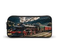 MNVTSKOP Trousse à crayons de grande capacité avec motif train de locomotive à vapeur pour homme et femme
