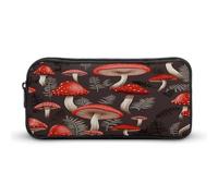 MNVTSKOP Trousse à crayons de grande capacité Motif champignons rouges Pour homme et femme Organiseur de bureau