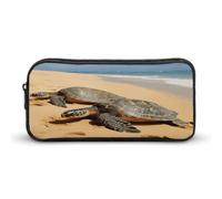 MNVTSKOP Trousse à crayons de grande capacité Motif tortues sur la plage pour homme et femme