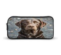 MNVTSKOP Trousse à crayons marron Labrador Retriever de grande capacité pour homme et femme