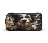 MNVTSKOP Trousse à crayons Pastor Border Collie de grande capacité pour homme et femme