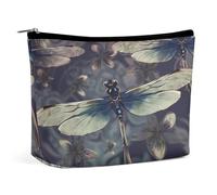 MNVTSKOP Trousse à maquillage de voyage avec motif libellule - Grande capacité - Trousse de toilette portable tendance pour femme