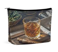 MNVTSKOP Trousse à maquillage de voyage pour cigares et whisky, grande capacité, trousse de toilette portable tendance pour femme