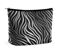 MNVTSKOP Trousse de maquillage de voyage avec imprimé zèbre - Grande capacité - Trousse de toilette portable tendance pour femme