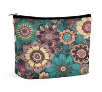 MNVTSKOP Trousse de maquillage de voyage de grande capacité avec motif floral bohème - Trousse de toilette portable tendance pour femme