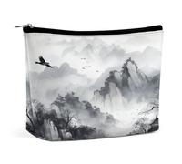 MNVTSKOP Trousse de maquillage de voyage de grande capacité avec peinture à l'encre abstraite, trousse de toilette portable tendance pour femme