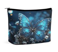 MNVTSKOP Trousse de maquillage de voyage de grande capacité, motif papillon et lune, trousse de toilette portable tendance pour femme