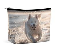 MNVTSKOP Trousse de maquillage de voyage de grande capacité pour femme Motif course à pied sur la plage