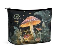 MNVTSKOP Trousse de maquillage de voyage en forme de champignon papillon de grande capacité, trousse de toilette portable tendance pour femme