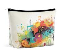 MNVTSKOP Trousse de maquillage de voyage sur le thème de la musique abstraite, grande capacité, trousse de toilette portable tendance pour femme