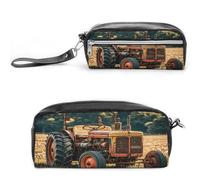 MNVTSKOP Trousse de maquillage portable pour femme et enseignante - Motif vieux tracteur - Pour photos de ferme