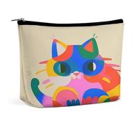 MNVTSKOP Trousse de toilette portable de grande capacité pour femme Motif chats colorés