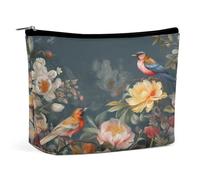 MNVTSKOP Trousse de toilette portable de grande capacité pour femme Motif fleurs et oiseaux