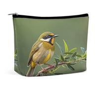 MNVTSKOP Trousse de toilette portable pour femme - Grande capacité - Vert olive - Motif oiseaux - Pour voyage