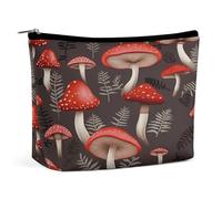 MNVTSKOP Trousse de toilette portable tendance pour femme Motif champignons rouges Grande capacité