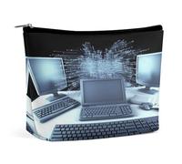 MNVTSKOP Trousse de toilette portable tendance pour ordinateur et Internet - Grande capacité - Pour femme