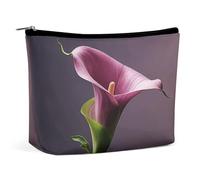 MNVTSKOP Trousse de toilette violette Calla Lily de grande capacité, trousse de maquillage de voyage portable tendance pour femme