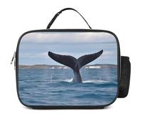 MNVTSKOP Whale Tail Boîte à déjeuner réutilisable étanche avec poignée pour bureau, pique-nique, plage