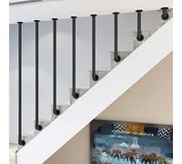 MNYDXY Garde-Corps d'escalier, Garde-Corps Rond en Fer forgé en métal Noir pour intérieur et extérieur, Rampe d'escalier en Forme de L (Size : 120cm)