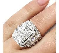 Mnyixsi Bague de fiançailles en argent sterling 925 avec zircone cubique 4 carats pour femme Taille 9