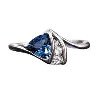 Mnyixsi Bague de fiançailles tendance créative en oxyde de zirconium pour femme - Motif géométrique - Design unique - Bague de fiançailles de mariage - Taille 9