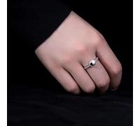 Mnyixsi Bague ouverte et réglable en argent sterling 925 avec zircones cubiques Yin Yang Tai Chi pour homme