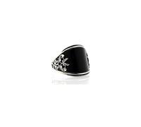 Mnyixsi Bague tendance en argent sterling 925 avec onyx noir pour homme - Style rétro turc vintage, bijou de cocktail, luxueux, tendance, fait à la main, délicat, Size 10, Argent sterling, Onyx