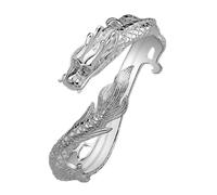 Mnyixsi Bracelet tendance en argent sterling avec dragon et phénix sculpté à la main - Style chinois délicat - Bracelet punk vintage pour couple - Bracelet ouvert