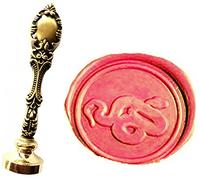 MNYR Cachet de cire serpent avec poignée en métal bronze pour invitations, emballage de Noël