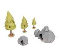 MNYTDPOCF Décoration en Pierre d'arbre d'aquarium, Ornement géométrique en Pierre de forêt Naturelle en résine avec Trou d'esquive, Accessoires d'aménagement paysager d'aquarium pour