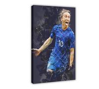Mnyuein Poster sur toile Luka Modric joueur de football - Décoration pour chambre à coucher, bureau, chambre - Cadre cadeau : 60 x 90 cm
