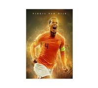 Mnyuein Virgil Van Dijk - Poster sur toile - Motif joueur de football - Décoration pour chambre à coucher, bureau, chambre - Cadeau sans cadre - 40 x 60 cm