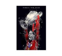 Mnyuein Virgil Van Dijk - Poster sur toile - Motif joueur de football - Décoration pour chambre à coucher, bureau, chambre - Cadeau sans cadre - 40 x 60 cm