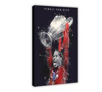 Mnyuein Virgil Van Dijk Poster sur toile représentant un joueur de football - Décoration murale pour salon, chambre à coucher - Cadre : 40 x 60 cm