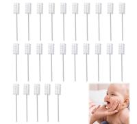 MNYXIS 25 Pcs Nettoyeur de Langue Bébé, Bâtonnets de Soin Bucco-dentaire en Coton Doux, Écouvillon de Nettoyage des Gencives et des Dents de Lait, Hygiène de Bébé, Emballé Individuellement