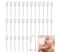 MNYXIS 30 Pcs Nettoyeur de Langue Bébé et 1 Brosse à Dents en Silicone, Bébé pour Soin Bucco-dentaire, Écouvillon de Nettoyage des Gencives, Emballage Individuel Stérile