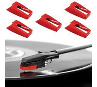 MNYXIS Lot de 5 Diamant Platine Vinyle de Remplacement Universel, Aiguille Tourne Disque Saphir pour Lecteur de Disque Vinyle, Pointe de Lecture Compatible avec la Plupart des Phonographes