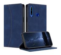 Mo-Beauty Coque Compatible avec pour Huawei Honor 20 Lite, Etui Protection Housse en Cuir PU Portefeuille Rabat Clapet Case, Pochette Flip Fermeture Magnétique Étui Case Coque Cuir (Bleu)