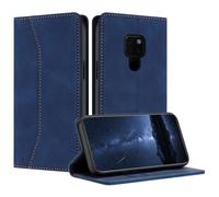 Mo-Beauty Coque Compatible avec pour Huawei Mate 20, Etui Protection pour Huawei Mate 20, Housse en Cuir PU Portefeuille Rabat Clapet Case, Pochette Fermeture Magnétique Étui Case Coque Cuir (Bleu)