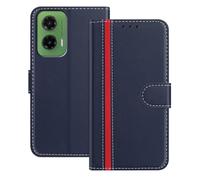 Mo-Beauty Coque Compatible avec pour Motorola Moto G35 5G,Cuir PU Portefeuille Rabat Clapet Case [Fermeture magnétique] [3 Porte Cartes] [ Antichoc Stand ] Etui pour Moto G35 5G(Bleu)