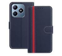 Mo-Beauty Coque Compatible avec pour Realme C61 4G/Realme C63 4G,Cuir PU Portefeuille Rabat Clapet Case [Fermeture magnétique] [3 Porte Cartes] [ Antichoc Stand ] Etui pour Realme C61 4G(Bleu)
