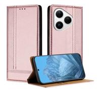 Mo-Beauty Coque pour Huawei Pura 80, Etui pour Huawei Pura 80, Housse avec Fermeture Magnétique Porte Cartes 360 Degrés Antichoc Protection Stand Fonction - Or Rose