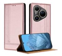 Mo-Beauty Coque pour Huawei Pura 80 Ultra/Huawei P80 Ultra, Etui pour Huawei Pura 80 Ultra, Housse avec Fermeture Magnétique Porte Cartes 360 Degrés Antichoc Protection Stand Fonction - Or Rose