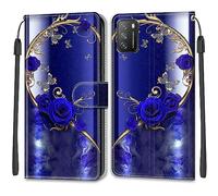 Mo-Beauty Coque Xiaomi Poco M3, Housse Xiaomi Poco M3, Etui Premium Housse en Cuir Pochette Protection Portefeuille Rabat Clapet Case Porte Carte Magnétique Étui Antichoc Cover (Papillon 1)