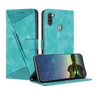 Mo-Beauty Etui Coque pour Samsung Galaxy A11 / M11, Coque de Telephone en Cuir de Première Qualité [Pochette de Portefeuille] Porte Carte Magnétique Compatible avec Coque Samsung A11/M11 - Bleu Clair